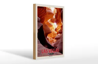 Produktbild von Holzschild Reise 20x30cm Las Vegas USA Antelope Canyon