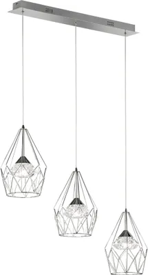 Produktbild von Wofi LED Pendelleuchte Amy Chrom 3 x 10,5W 3498lm warmweiß 3000K dimmbar kürzbar