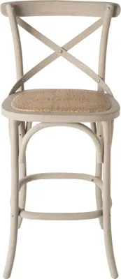 Zdjęcie produktu dla Hoker barowy z litego drewna i trzciny, szerokość 50 cm - BISTROT