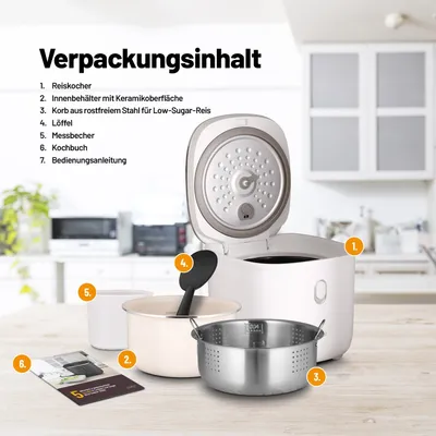 Immagine prodotto di Lauben LBNLSRC3000WT Lauben Reiskocher  3.0l LBNLSRC3000WT Low-Sugar         weiß retail