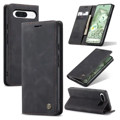 Immagine prodotto di Custodia Google Pixel 8A, Custodia retrò in Finto cuoio con funzione stand per Google Pixel 8A nero