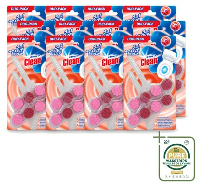 Immagine prodotto di 12 pezzi di detergente per WC "At Home" 5in1 Active Floral Power, 45 g per pezzo, confezione risparmio