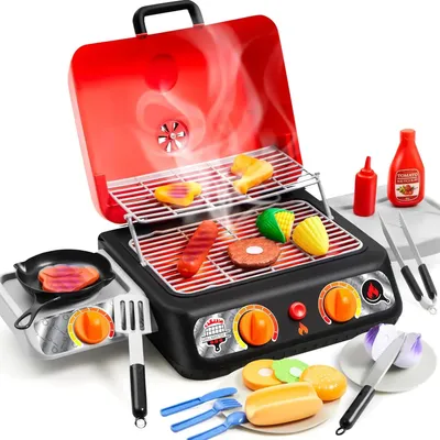 Produktbild von Kinder-BBQ-Grillset - Spielzeugküche - Elektrisch - Kunststoff - Geschenk für Jungen und Mädchen