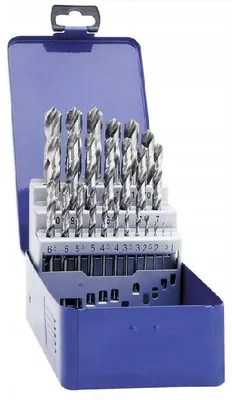 Image de Exact 32003 HSS Metal twist drill bit set 19-piece cut DIN 338 Cylinder shank 1 Set