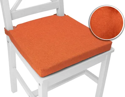 Produktbild von sunnypillow 4er Set Stuhlkissen mit Klettverschluss Polsterauflage Auflage für Stühle | Indoor / Outdoor | Sitzkissen Sitzauflage | Maße: 42 (vorne) | 35 (hinten) x 40 x 5 cm | Orange |