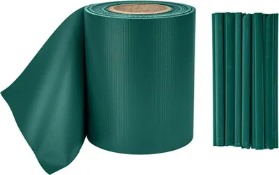 Produktbild von Zaunschutzfolie 19cm x 35m mit 20 Befestigungsclips grün
