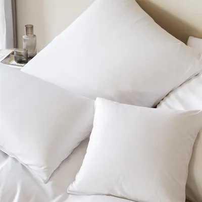 Produktbild von elegante Mako-Jersey Bettwäsche-Garnitur Cord Jersey Farbe Weiss Größe 155x220+80x80