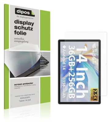 Produktbild von 2x Schutzfolie für MAXLEGEN Tablet 14 Zoll matt Displayschutzfolie Folie Display Schutz dipos