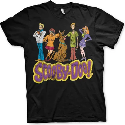 Produktbild von Team Scooby Doo Distressed T-Shirt - Large - Black