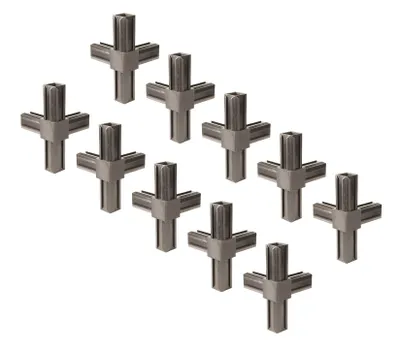 Obrázek produktu pro Alberts 859930, spojovací díl pro trubky, T-kus a další pravoúhlý výstup, plast, černý, 30 x 30 x 2,0 mm, sada 10 kusů