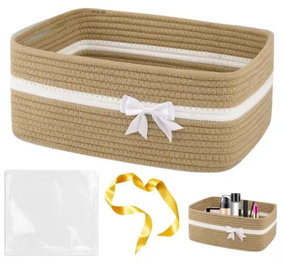 Zdjęcie produktu dla Omgoods - Kosz prezentowy - Pleciony kosz na prezenty, 34 x 25 x 15 cm