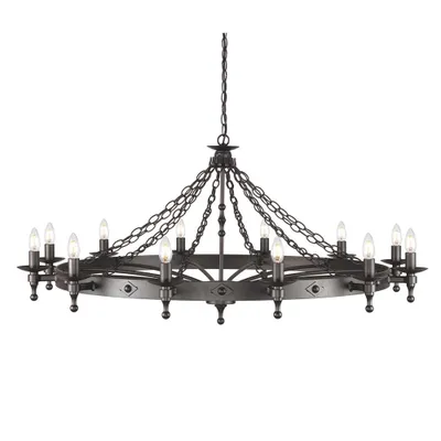 Produktbild von Elstead Warwick Kronleuchter E14 12-fach Graphit Schwarz,  UK