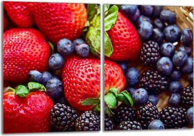 Produktbild von Glas-Herdplattenschutz 2x40x52 Erdbeeren