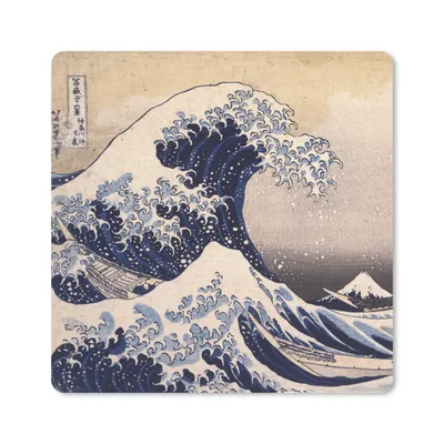 Produktbild von MuchoWow® Mauspad Mousepad Die große Kluft von Kanagawa - Gemälde von Katsushika Hokusai 20x20 cm - Mousepads - Maus Mat - Pad - Mausunterlage - Desk Mat - Bureauartikeln