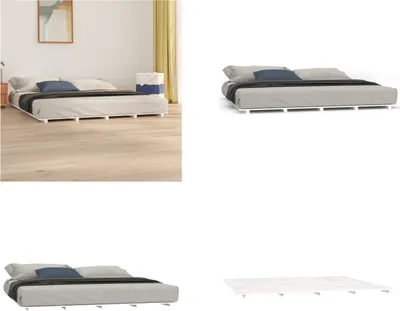 Produktbild von vidaXL Massivholzbett Weiß 160x200 cm Kiefer - Bettrahmen - Bettgestell - Bett - Schlafzimmerbett