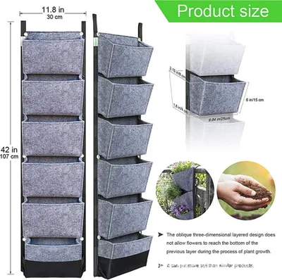 Image de Jardinière Verticale Sac de Plantation Murale Jardinière d'Extérieur Container de Verdissement Jardinière Sac