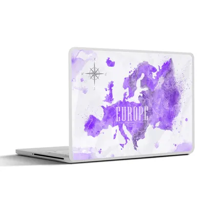 Produktbild von MuchoWow® Laptop Aufkleber Sticker Cover Europa - Weltkarte - Farbe 40x30 cm - Laptop Dekoration - Selbstklebend