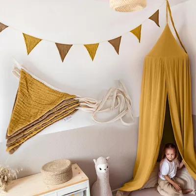 Produktbild von Sternenkette für Kinderzimmer - handgenähte Stoff-Girlande