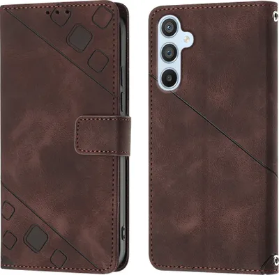 Produktbild von Hülle für Samsung Galaxy A54 5G Prägung Flip Leder Brieftasche Schutzhülle mit Ständer Braun