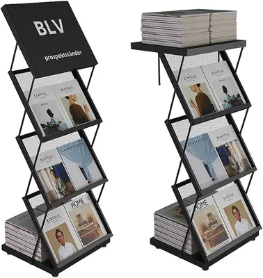 Produktbild von faltbarer prospektständer, zeitungsständer für Ausstellung und Messe, Büro-zeitschriftenhalter