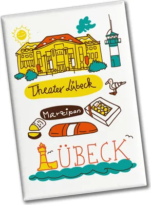 Produktbild von Lübeck Wimmelbild Souvenir Souvenir Magnet - Theater