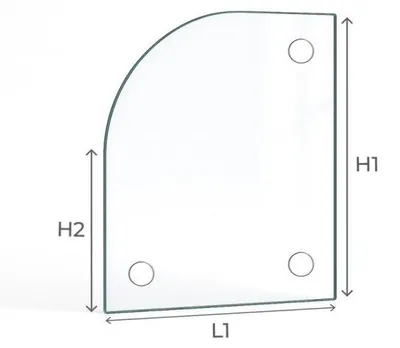 Image de Vitre Godin CHAMONIX VITRE DU FOUR - Verre 1 angle arrondi percé pour insert