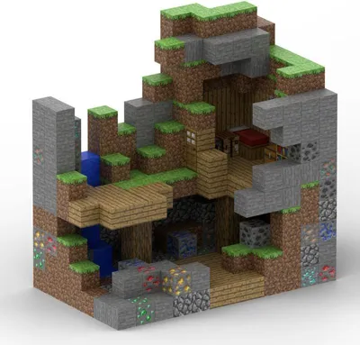 Obrázek produktu pro Magnetická sada kostek Minecraft 375ks + 11 figurek - Opuštěný důl + 200 kusů asi žetonů.