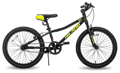 Immagine prodotto di Bicicletta per bambini da 20 pollici (51 cm) - Mountain bike per ragazzi - Singlespeed - 2 freni a mano - Con cavalletto - Per ragazzi e ragazze - Nera