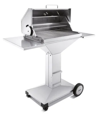 Produktbild von Thüros T4 BBQ Station Edelstahl fahrbar Holzkohlegrill 40 x 60 cm