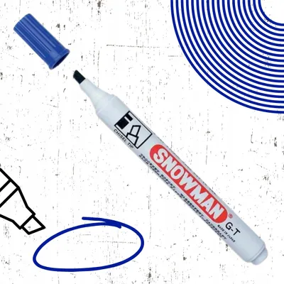 Produktbild von Snowman Permanentmarker wasserfest blau mit Keilspitze