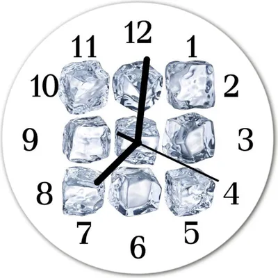 Produktbild von Glasuhr Wanduhr Küchenuhr Echt-Glas 30fi cm Eis weiß