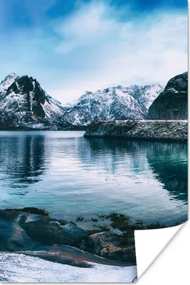 Produktbild von MuchoWow® Poster Wasser - Berge - Natur 120x180 cm - Kunstposter