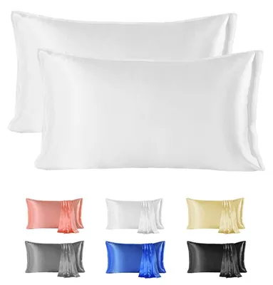 Produktbild von Omgoods – Set aus 2 n Kissenbezügen aus Seide, 50 x 66 cm, hypoallergen