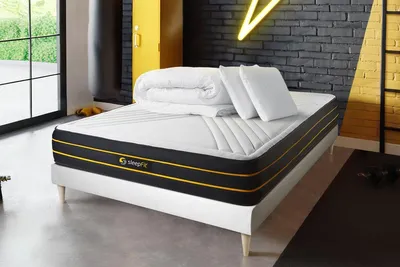 Produktbild von Komplettpaket - Matratze 140x200 cm + Boxspringbett mit Lattenrost (im Set) + 2 Kopfkissen + Bettdecke - Ultra