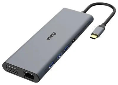 Image de Akasa AK-CBCA28-18BK station d'accueil pour ordinateur portable & réplicateur de port filaire USB 3.2 Gen 1 (3.1 Gen 1) Type-C noir - gris (AK-CBCA28-18BK)