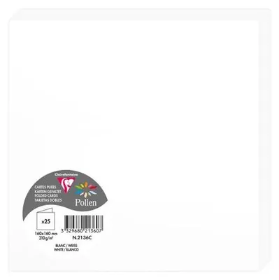 Produktbild von Clairefontaine 2136C, Standard-Grußkarte, Weiß, 210 g/m², 160 mm, 160 mm, Frankreich