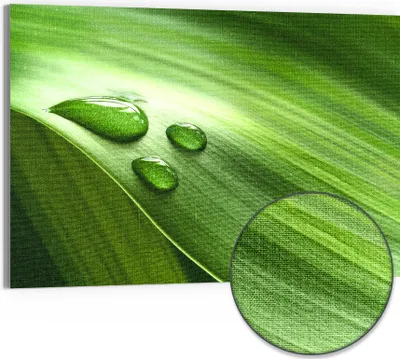 Produktbild von DEQORI Hybrid Leinwand Bild 90x60 cm 'Tropfen der Reinheit' Wandbild Glas flach modern