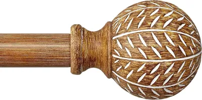 Zdjęcie produktu dla Elzusha - Drążek do zasłon teleskopowy, 80-218 cm - Wygląd drewniany, wzór imitujący drewno - Metalowy, wytrzymały