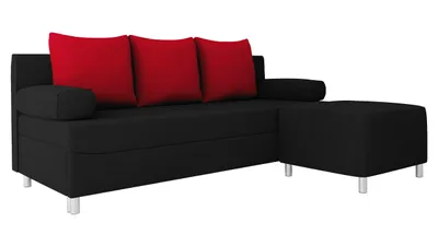 Produktbild von MIRJAN24 Schlafsofa Dover mit Bettkasten und Schlaffunktion, Bettsofa, Couch vom Hersteller (Sofa mit Polsterhocker, Farbe: Alova 04 + Alova 46)