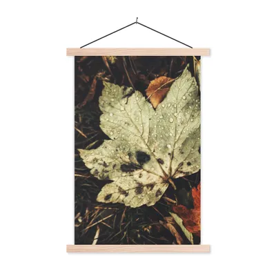 Produktbild von MuchoWow® Textilposter Herbstblätter - Herbst - Jahreszeiten - Natur 60x90 cm mit holzfarbenen Rahmen - Textil
