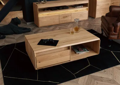 Produktbild von MASSIVMOEBEL24 Couchtisch Wildeiche 110x70x40 natur geölt CARDIFF #160