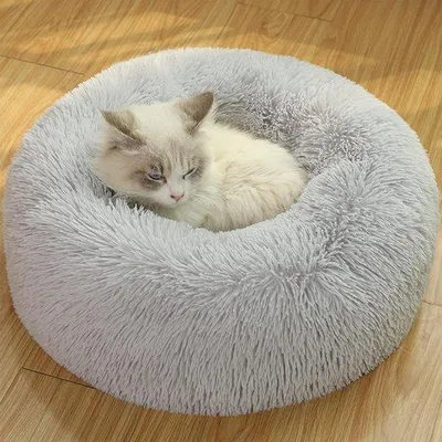 Immagine prodotto di Cuccia a forma di ciambella in peluche, 50 cm, per cani di piccola taglia e gatti