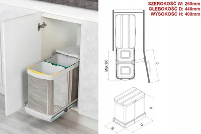 Produktbild von Starax S-2396-G Doppelmülleimer Edelstahl 2x12L