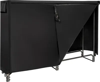 Immagine prodotto di Portalegna da esterno in metallo con copertura impermeabile, 184x35,5x122,5 cm
