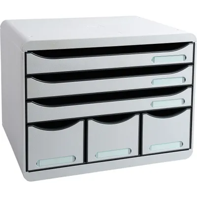 Image de Exacompta Module de classement Storebox 6 tiroirs Office Gris lumière 306740D