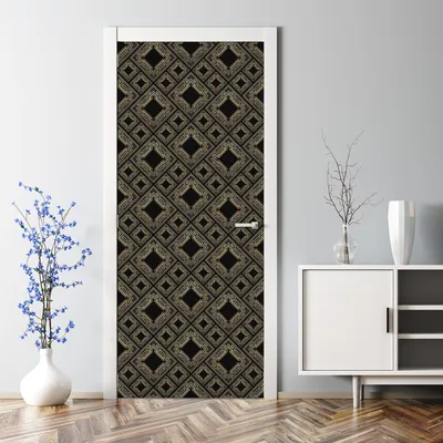 Produktbild von Dekorative Aufkleber selbstklebend Klebefolie Türtato Türposter Kachelarbeit Schwarz 85 x 200 cm