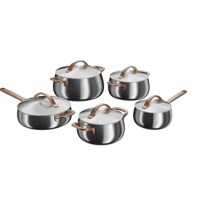 Produktbild von BergHOFF, 10-teiliges Kochtopfset, Roségold