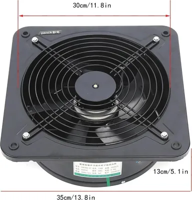 Produktbild von 300 mm Abluftventilator - Axial Industrie Wand-/Fensterventilator - 2677 m³/h - 150 W 220 V AC - Leise - Schwarz