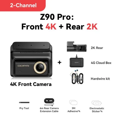 Produktbild von Z90Pro - Dashcam - 2 Kanäle - 4K + 2K - 4G - ADAS - Parkmodus - 128 GB SD-Karte