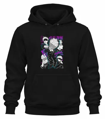 Produktbild von Satoru Gojo Jujutsu Kaisen Anime Manga Augenbinde Hoodie Kapuzenpullover, Schwarz, S